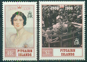 Питкерн, 1990, 90 лет королеве матери, 2 марки